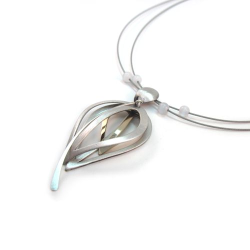 Two-tone Teardrop Multiwire Necklace by Christophe Poly